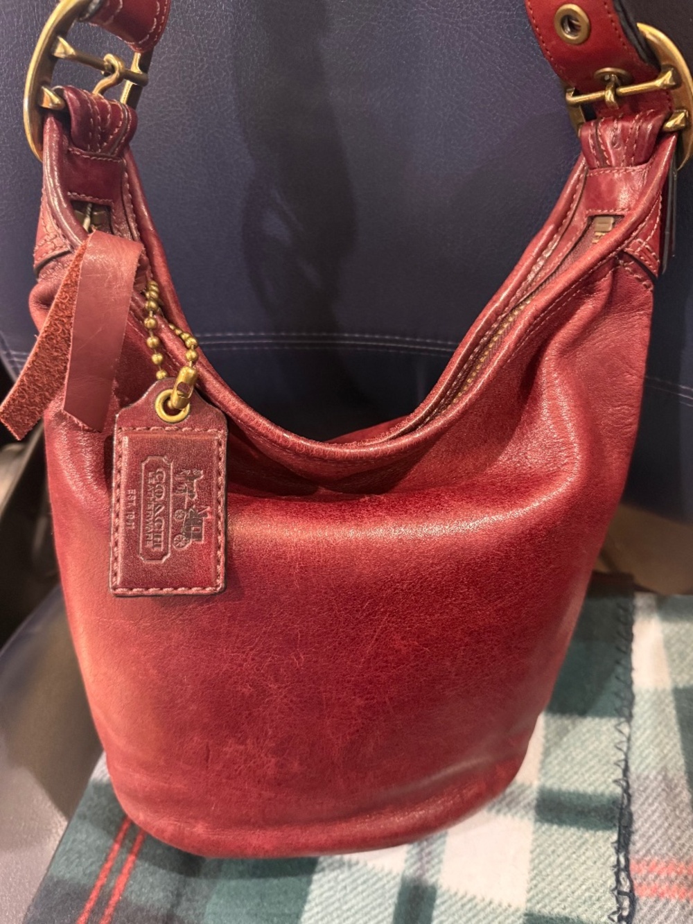 Coach Burgundy Bleecker Bucket Bag